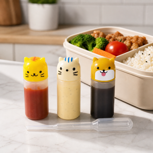 Mini Botellitas para Salsas con Diseño de Animalitos en ambiente lifestyle