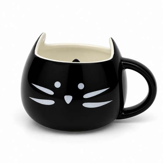 Taza Cerámica Gatito 450 ml sobre fondo blanco