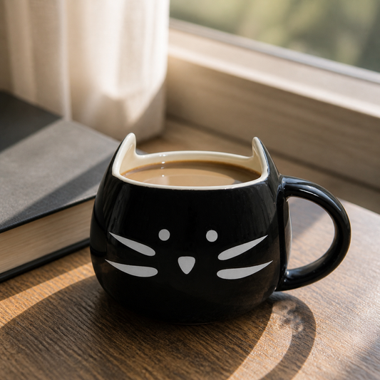Taza Cerámica Gatito 450 ml en ambiente lifestyle