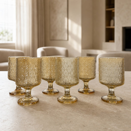 Set x6 Copas cortas de vidrio Margarita Gold