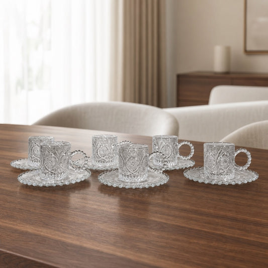 Set x6 Tazas con plato Luxury Colorfull