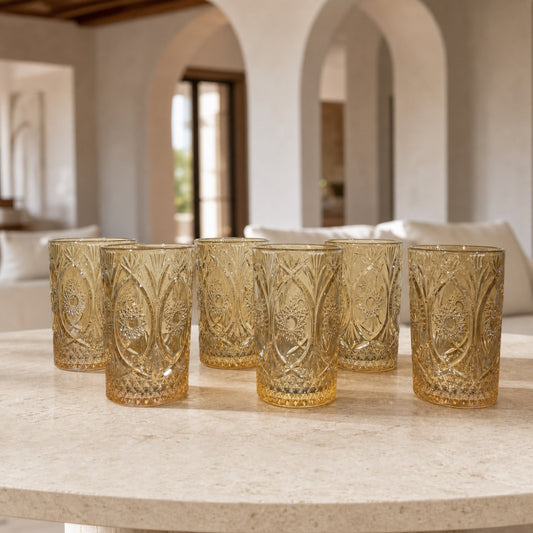 Set x6 Vasos largos Luxury Gold