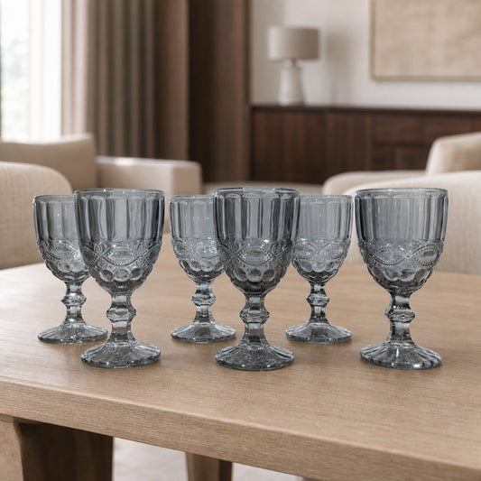 Set x6 Copas de vidrio Luxury Grey