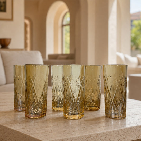 Set x6 Vasos largos Estrella Gold