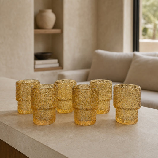 Set x6 Vasos de vidrio chicos Margarita Gold