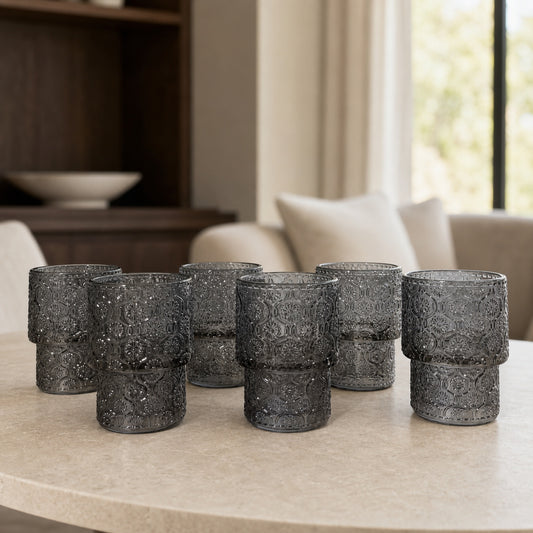 Set x6 Vasos de vidrio chicos Margarita Grey