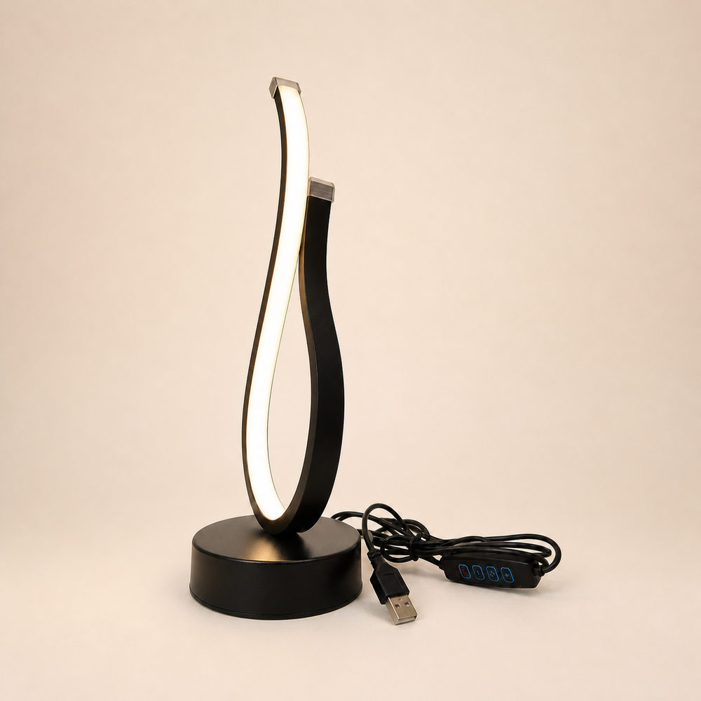 Lámpara LED de escritorio Bucle 2 USB