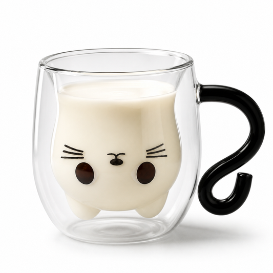 Taza Doble Vidrio Mao 250 ml sobre fondo blanco