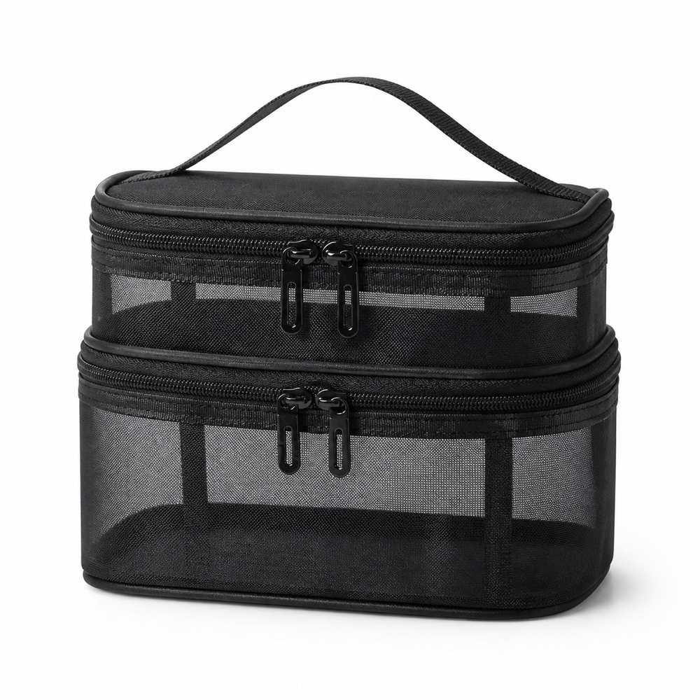 Bolso de Maquillaje Doble sobre fondo blanco