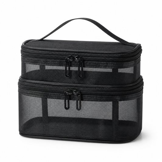 Bolso de Maquillaje Doble sobre fondo blanco