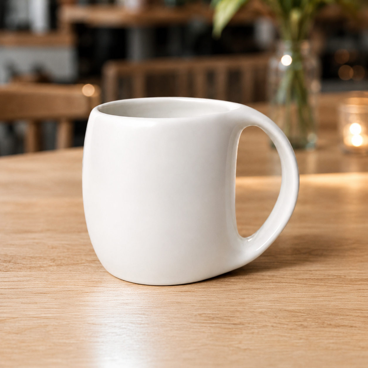 Taza blanca lisa de cerámica 9 x 9,5 x 7 cm
