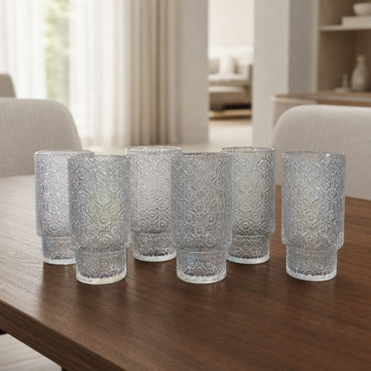 Set x6 Vasos de vidrio largos Margarita Colorfull
