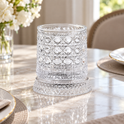 Vaso de vidrio giratorio transparente