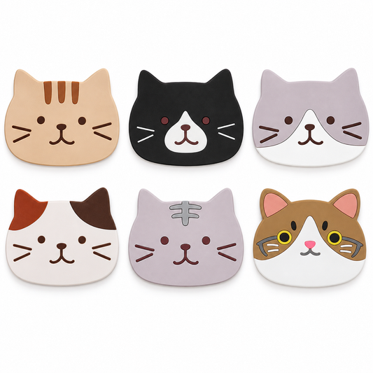 Posavasos de Gatitos, 6 diseños surtidos, fotografía de estudio con fondo blanco, RM48-6
