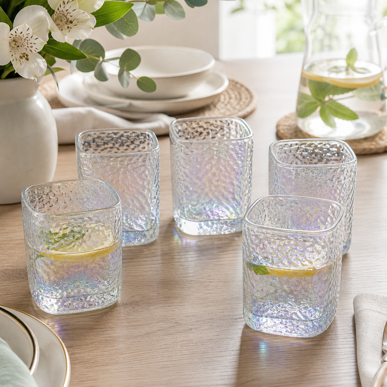 Set x6 vasos Square Mouth bajos Tornasol lifestyle RM42-93