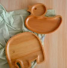 Plato de madera animalitos