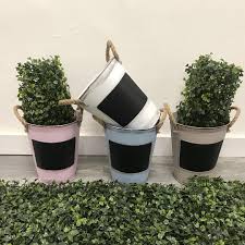 Macetero pizarron cilindro bajo