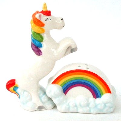 Salero y pimentero unicornio rainbow