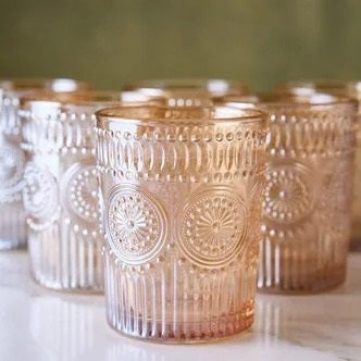 Vaso corto flower gold
