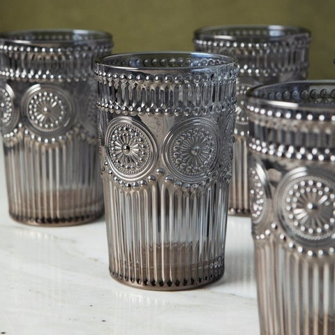 Vaso largo flower grey