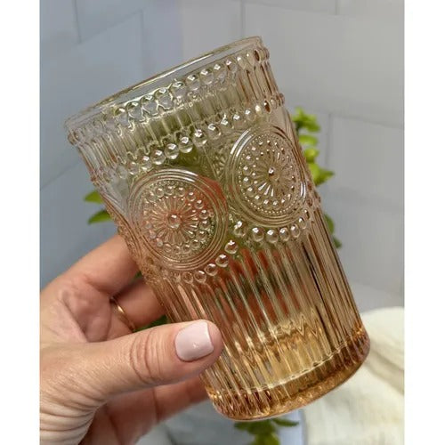 Vaso largo flower gold