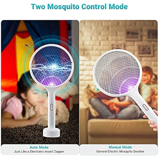 Raqueta mata mosquitos con base