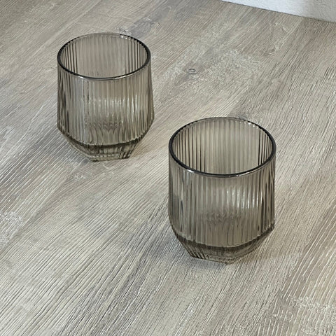 Vaso corto diamond line grey