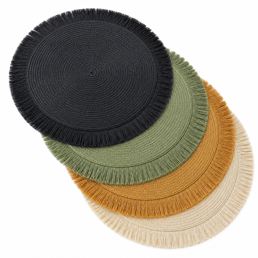 RM42-29 Individual Redondo Tejido Flecos colores